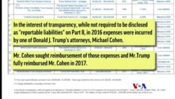 川普公佈財務披露表 顯示償還律師“墊付費” (粵語)