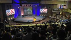 前美國國務卿蓬佩奧2021年10月17日發表演講與香港人站在一起（來自蓬佩奧的推特賬號）