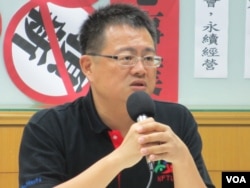 台灣教師工會總聯合會理事長張旭政。（美國之音張永泰拍攝）