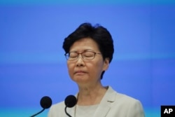 香港特首林鄭月娥舉行記者會。 (2019年6月18日)