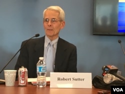 乔治华盛顿大学外交事务实践教授沙特 (美国之音钟辰芳拍摄)