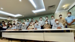 有48歷史、香港最大型教師工會教協，受到中國官方傳媒及親建制媒體批評，今年8月10日召開記者會宣佈解散 (美國之音湯惠芸)