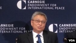 北京清華大學當代國際關係研究院院長閻學通 （美國之音 鍾辰芳拍攝）