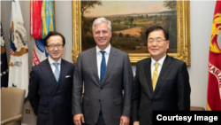 美日韓三國國家安全顧問2020年1月8日在白宮會晤。（白宮照片）