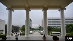 華為在深圳總部被稱為“白宮”的建築。（法新社2019年5月29日照片）