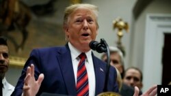 美國總統特朗普2019年5月9號在白宮講話。