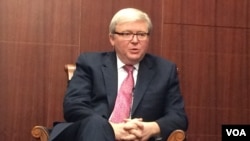 前澳大利亞總理陸克文(美國之音莉雅拍攝)