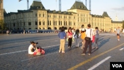 中國遊客和莫斯科紅場。