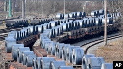 德國正待出口的鋼鐵材料。