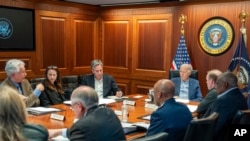 2024年4月13日，伊朗襲擊以色列後，拜登總統在白宮緊急會晤國安團隊。