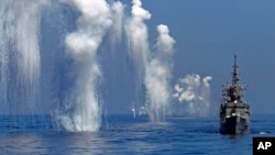 台灣的漢光軍事演習中的佩里級護衛艦(台灣稱巡防艦)（2014年9月17日）