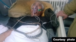 哈達在內蒙古醫科大學附屬醫院重症監護病房就醫。(南蒙古人權信息中心提供圖片)