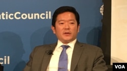 全球檯灣研究中心執行主任蕭良其(美國之音鍾辰芳拍攝)