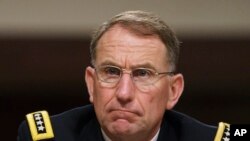 駐韓美軍司令羅伯特艾布拉姆斯上將在參議院軍事委員會作證。(2018年9月25日)