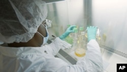 禮來公司一名職員進行新冠病毒疫苗試驗。（資料圖片）