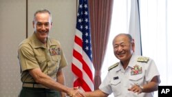 美國參謀長聯席會議主席鄧福德將軍8月18日在日本。