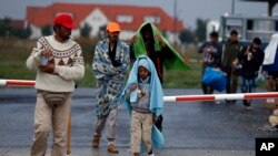 2015年9月5日难民抵达了和匈牙利接壤的奥地利边境地区尼克尔斯多夫。