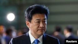 資料照片：2023年9月13日，日本防衛大臣木原稔在日本東京首相官邸。 （路透社照片）