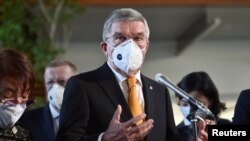 國際奧委會主席巴赫2020年11月16日在東京見記者（路透社）