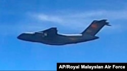 馬來西亞當局稱中國解放軍空軍的“西安Y-20”運輸機出現在馬來西亞海域上空。所拍攝圖片來自馬來西亞皇家空軍。（2021年5月31日）