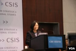 台湾民进党总统候选人蔡英文（美国之音钟辰芳拍摄）