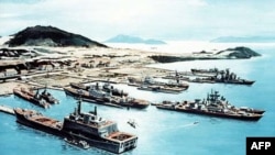 蘇聯軍艦80年代駐金蘭灣示意圖 （AFP)