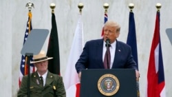 特朗普總統在93號航班國家紀念園發表講話。 (2020年9月11日)