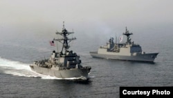 美韓海軍2017年4月25日舉行聯合演練（美國海軍照片）