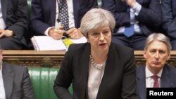 英國首相特蕾莎梅在下議院