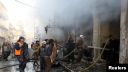 敘利亞城鎮埃里哈2017年2月也遭受空襲（路透社）