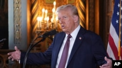 候任總統特朗普在海湖莊園舉行記者會。 （2025年1月7日）