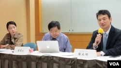 台灣民間智庫中華民國國際關係學會舉辦美中貿易戰座談(美國之音張永泰拍攝)