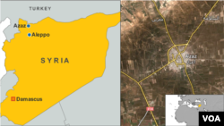 ແຜນທີ່ເມືອງອາຊາສ, ແຂວງອາເລັບໂປ, ປະເທດຊີເຣຍ