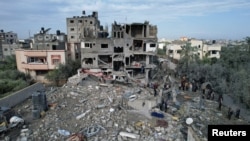 加沙中部地區難民營“馬加齊”被以色列轟炸。（2023年12月25日）