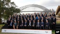 20國集團的財政部長和中央銀行行長在澳大利亞悉尼舉行峰會