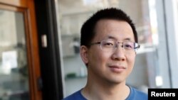 字节跳动创办人张一鸣首次登顶“胡润百富榜”成为中国首富。(路透社：2020年3月4日)