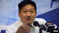 香港獨立本土派沙田區議員陳國強 (美國之音 湯惠芸拍攝)