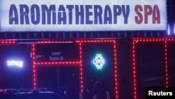 亞特蘭大市一家按摩店2021年3月16日發生槍擊事件。（路透社）