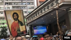 8月31日下午香港多個宗教團體在灣仔舉行祈禱會。(攝影: 美國之音湯惠芸）