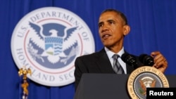 美國總統奧巴馬2月2日就國土安全部預算發表講話。