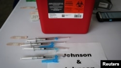 佛羅里達州邁阿密疫苗接種中心提供的強生新冠疫苗（2021年3月10日）