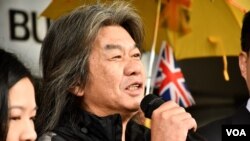 香港社民連前立法會議員梁國雄。(美國之音湯惠芸)