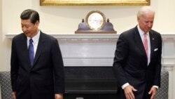 資料照片：時任美國副總統拜登在白宮接待到訪的時任中國國家副主席習近平。 (2012年2月14日)