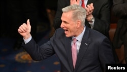 凯文·麦卡锡在华盛顿的美国国会大厦当选下一任美国众议院议长.