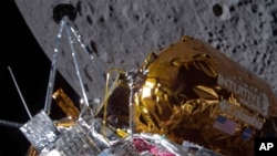 ภาพจากยาน Odsseus หลังเข้าไปในวงโคจรของดวงจันทร์ เมื่อ 21 กุมภาพันธ์ 2024 (ที่มา: Intuitive Machines via AP, File)