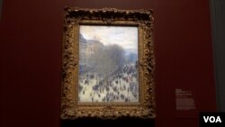 克勞德·莫奈（Claude Monet)的卡普西尼大道（Boulevard De Capucines) 就是印象畫派一個典型的好例子。(美國之音/莫幹生)