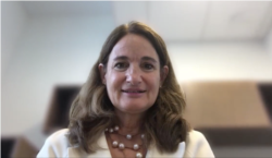 中国问题专家易明（Elizabeth Economy）接受美国之音Skype采访截图