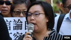 香港民陣候任人權組召集人梁穎敏。(美國之音湯惠芸拍攝)