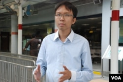 人口政策關注組召集人譚凱邦表示，大陸泳客「跨境游」造成新一波中港矛盾(美國之音湯惠芸攝)