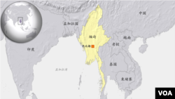 緬甸地圖。